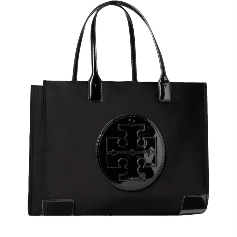 Tory Burch Black Tote with Logo Accent